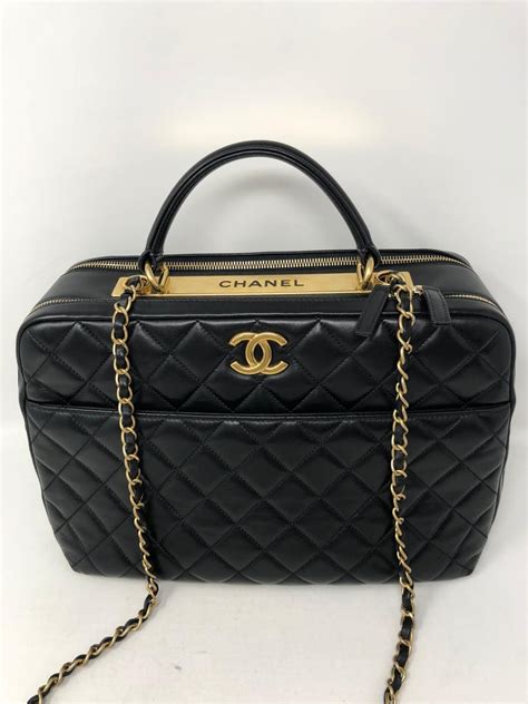 chanel black beige bowling bag|Chanel bowling bag vintage.